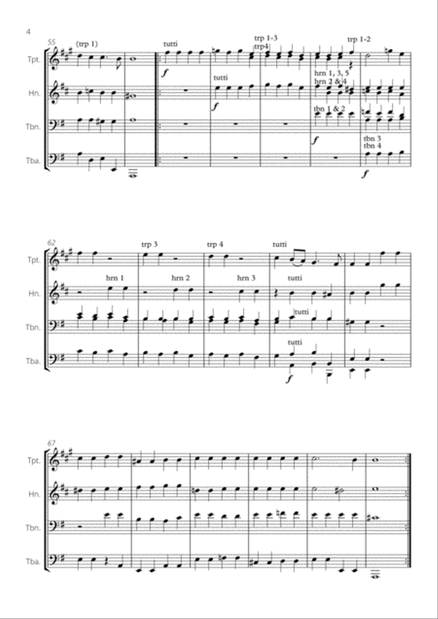 Purcell: March And Canzona From Music For The Funeral Of Queen Mary (Brass Ensemble) Brass Ensemble scores gallery preview page 4