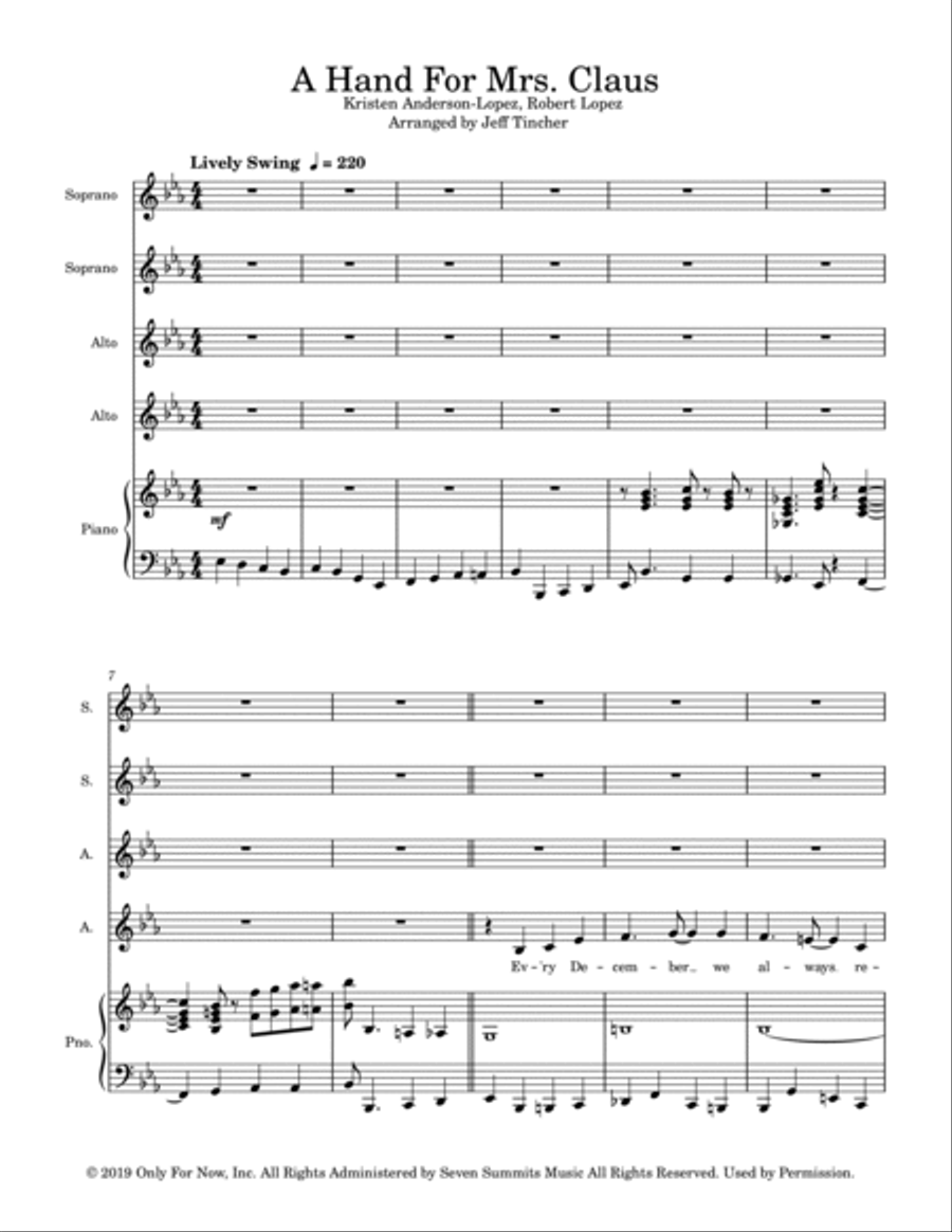 A Hand For Mrs. Claus A Hand For Mrs. Claus SSAA scores gallery preview page 2