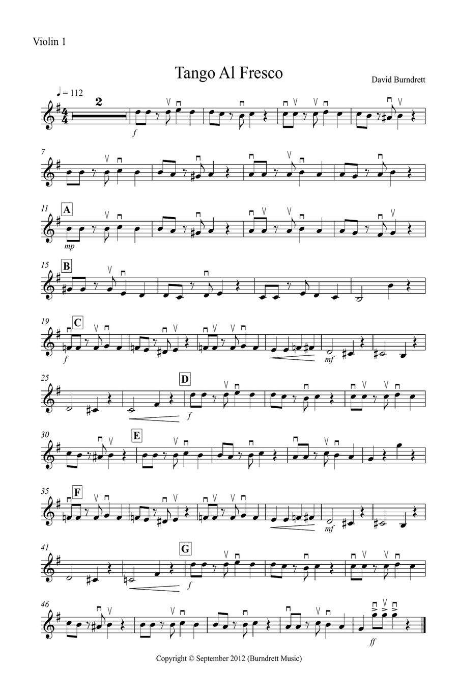 Tango Al Fresco For Beginning Violin Quartet Small Ensemble scores gallery preview page 4