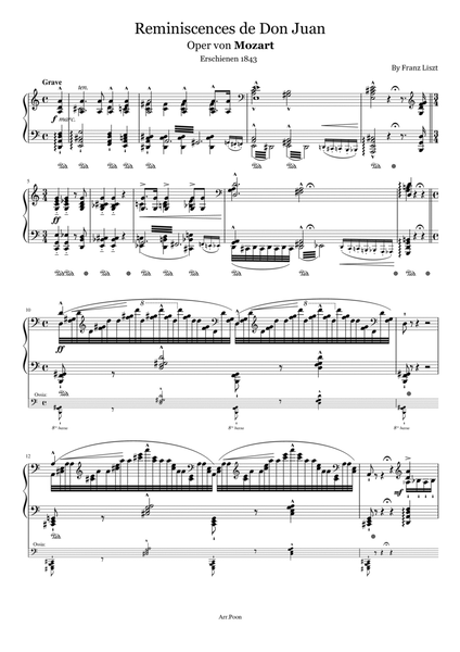 Liszt - Réminiscences de Don Juan, S.418 - For Piano Solo Original With Fingered image number null