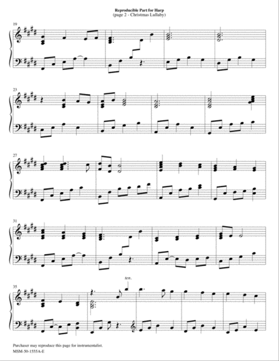 Christmas Lullaby (The Gift) (Downloadable Harp Part) Choir scores gallery preview page 2