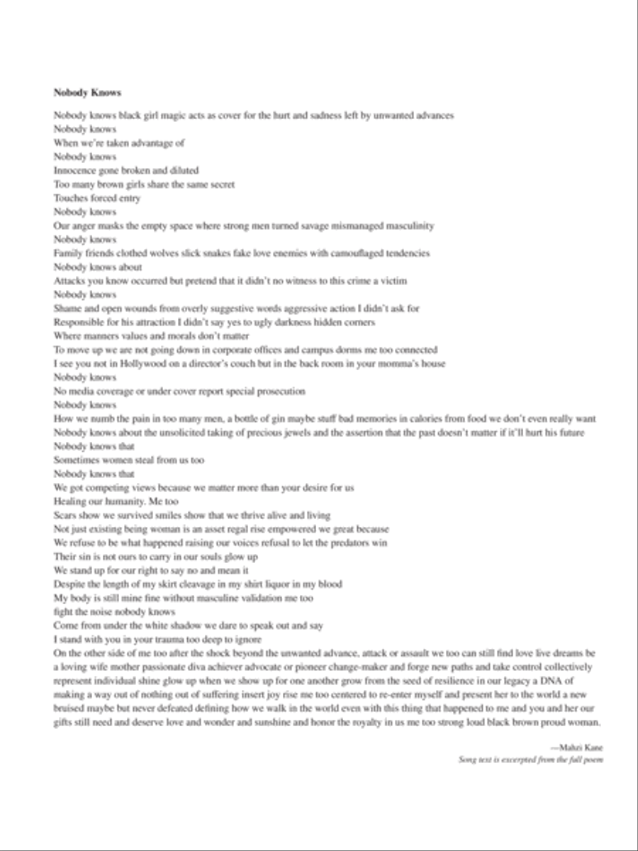 Nobody Knows Soprano Voice scores gallery preview page 2