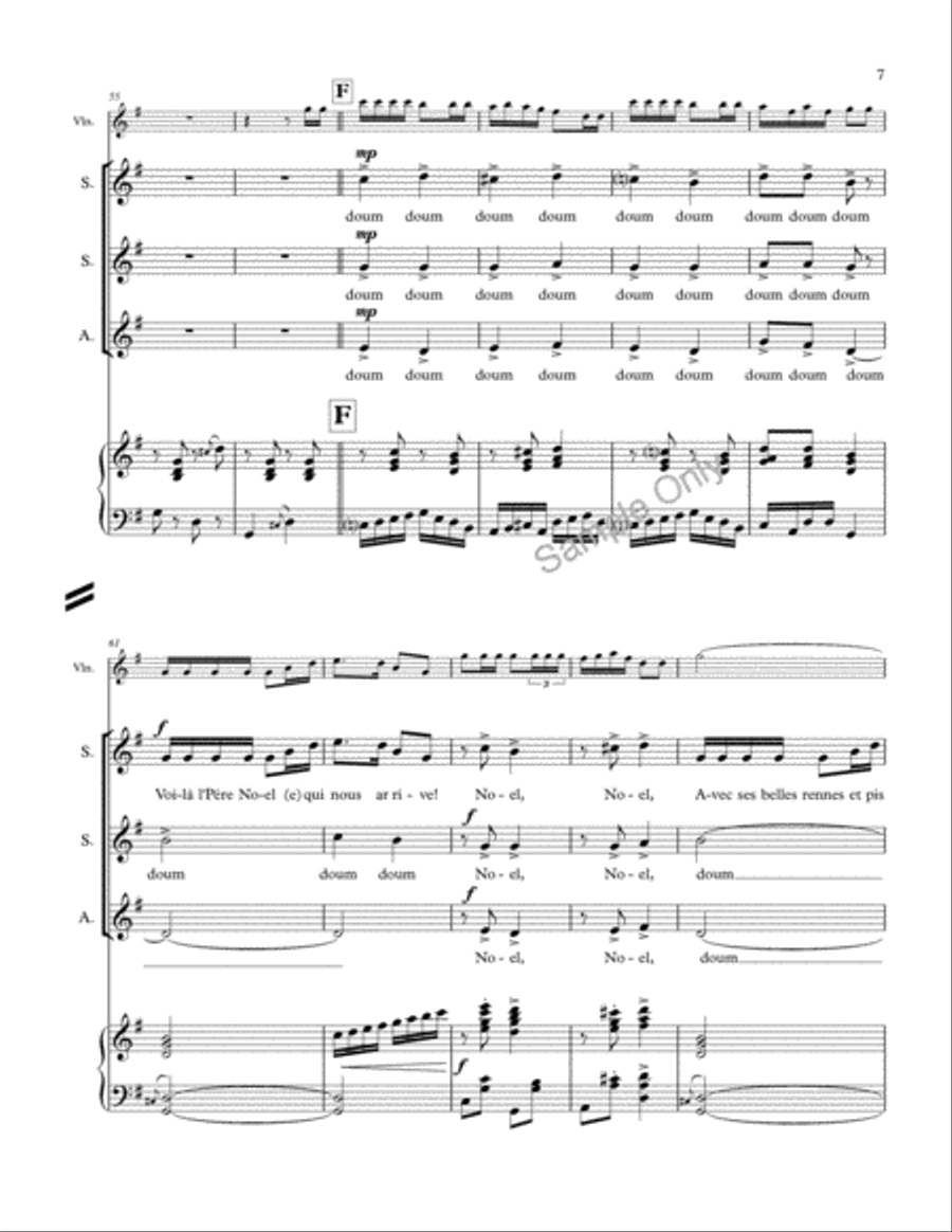 Voila Le Pere Noel SSA scores gallery preview page 7