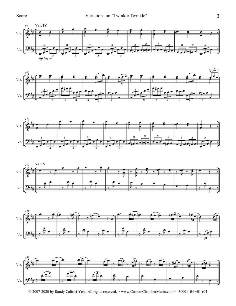 Mozart 12 Variations on 