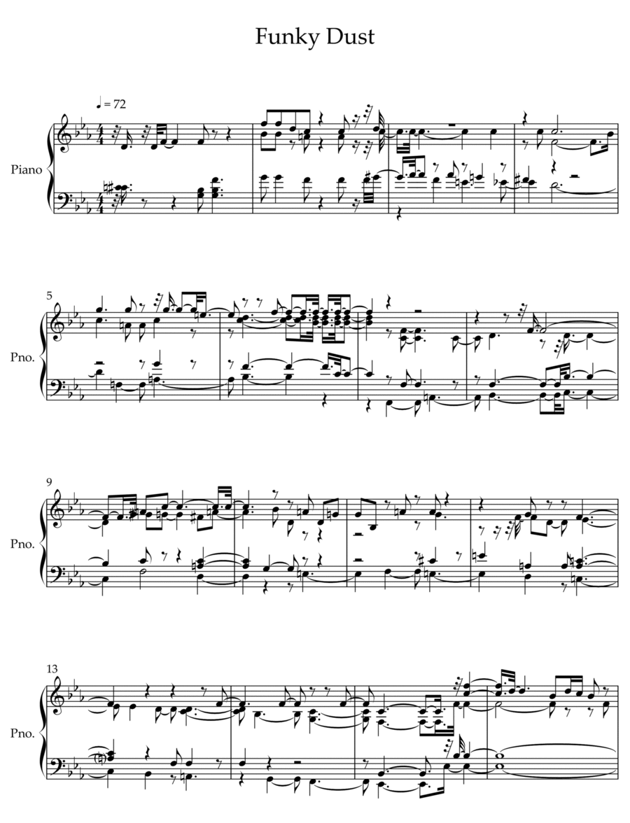 Funky Dust- a short piece for keyboard/piano (2023) Piano Solo scores gallery preview page 1