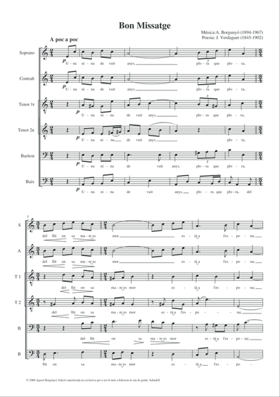 Bon missatge Bon missatge 4-Part scores gallery preview page 3