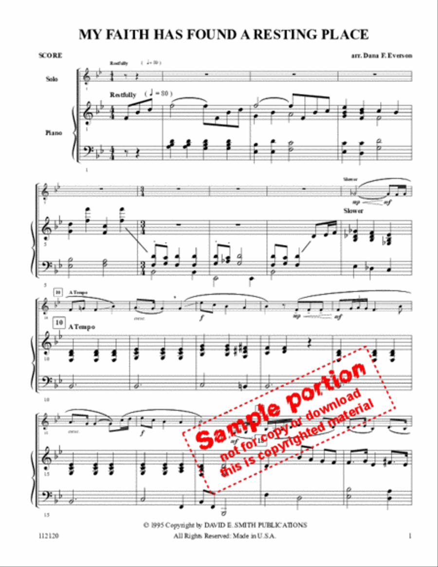 My Faith Has Found A Resting Place Flute scores gallery preview page 2