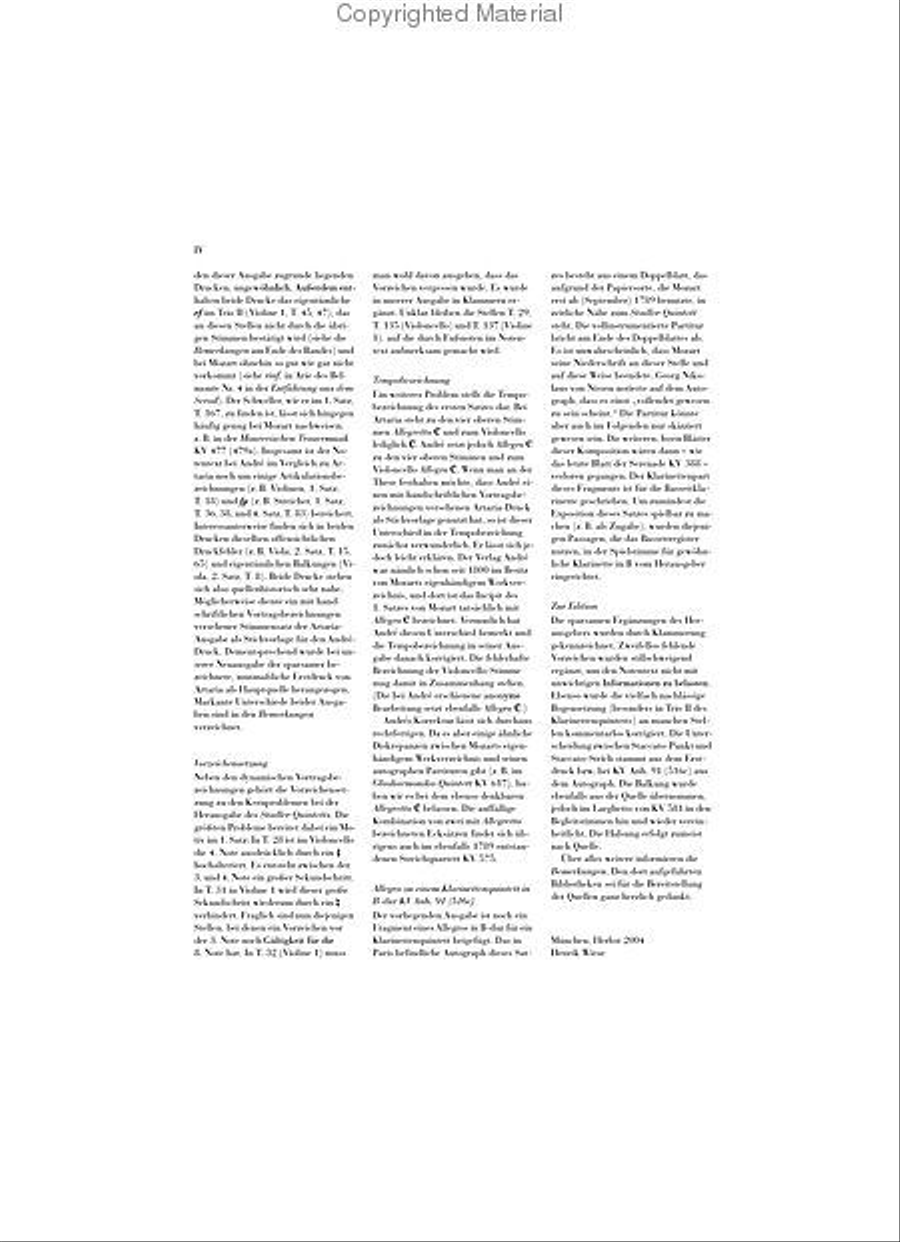 Clarinet Quintet A Major K581 and Fragment K.Anh. 91 (516c) Clarinet scores gallery preview page 3