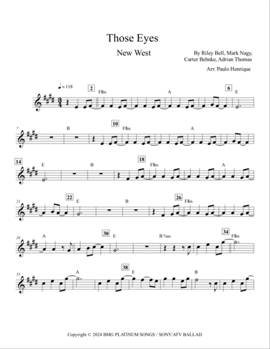Those Eyes Piano scores gallery preview page 2