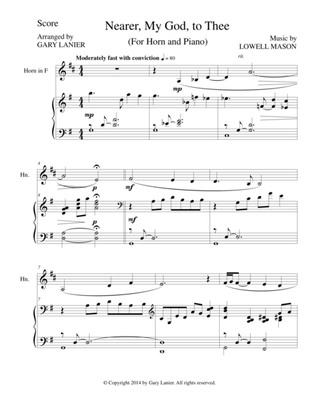 NEARER, MY GOD, TO THEE (Fr Horn Piano and HornPart)