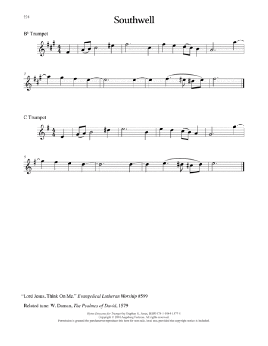 Hymn Descants for Trumpet C Trumpet scores gallery preview page 229