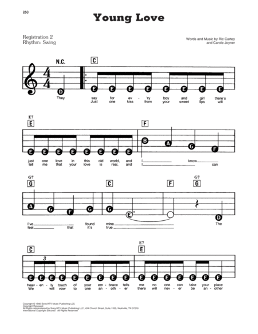 Young Love Electronic Keyboard scores gallery preview page 1