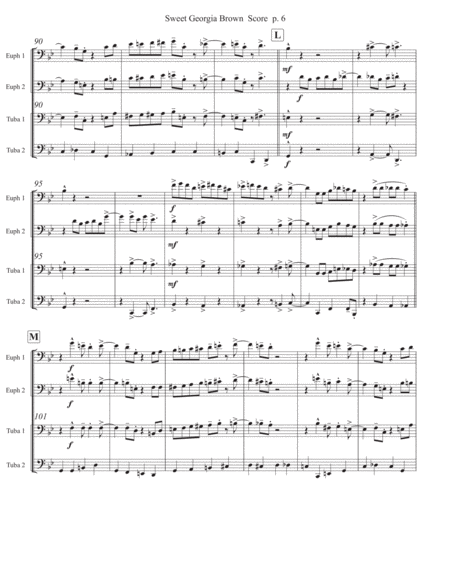 Sweet Georgia Brown Arranged for Tuba/Euphonium Quartet image number null