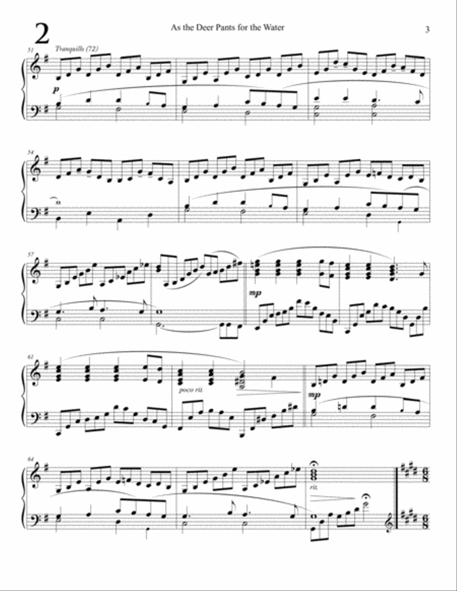 As The Deer Pants For The Water Piano Solo scores gallery preview page 3