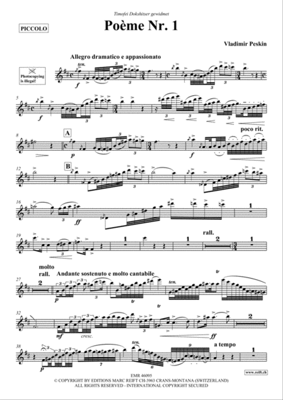Poeme No. 1 Piccolo scores gallery preview page 2
