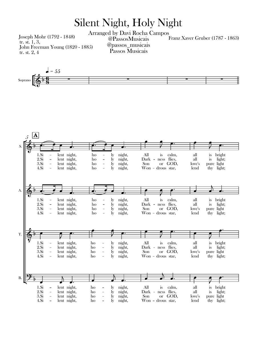 Silent Night, Holy Night 4-Part scores gallery preview page 1