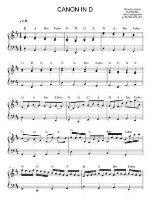 Pachelbel - Canon in D (piano sheet)