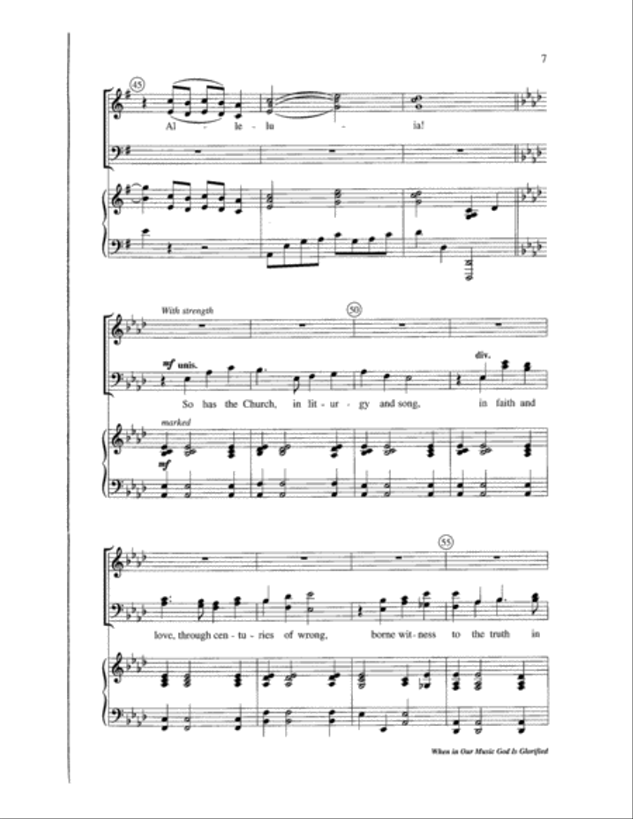 When in Our Music God Is Glorified 4-Part scores gallery preview page 7