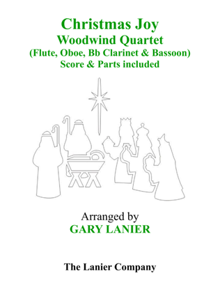 Book cover for Gary Lanier: CHRISTMAS JOY (Woodwind Quartet/Score and Parts)