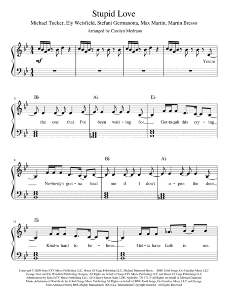 Stupid Love Voice scores gallery preview page 1
