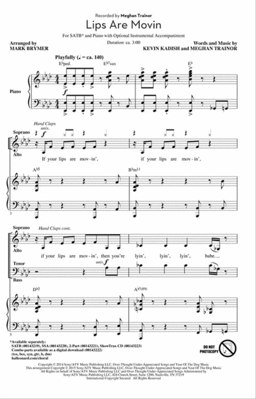 <br>Sheet music extract
