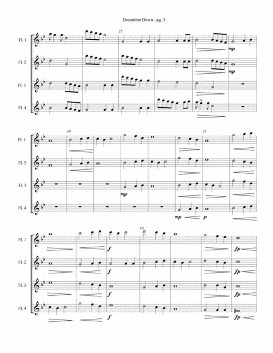 Calendar Suite - December Dawn Woodwind Quartet scores gallery preview page 3