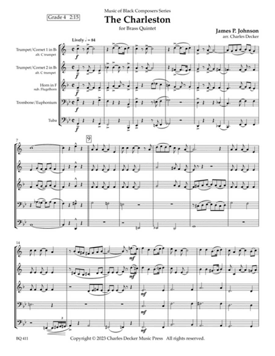 The Charleston (1923) for Brass Quintet image number null