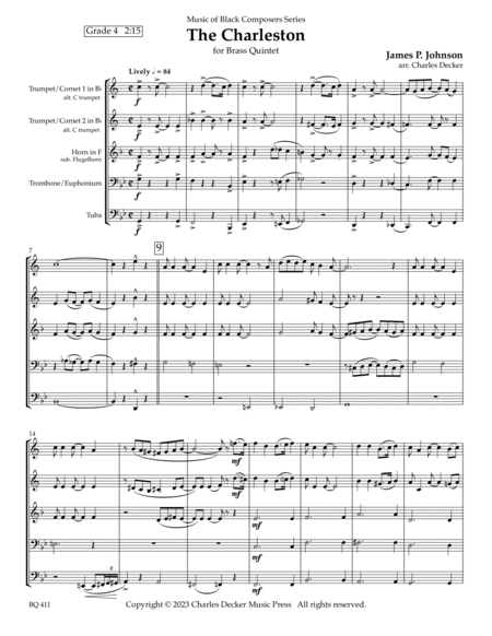 The Charleston (1923) for Brass Quintet image number null