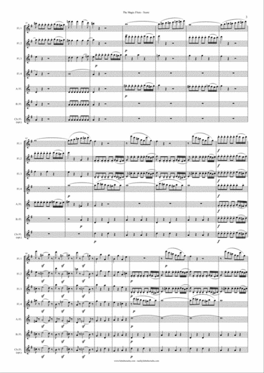 The Magic Flute - Overture for Flute Choir Flute Choir scores gallery preview page 4