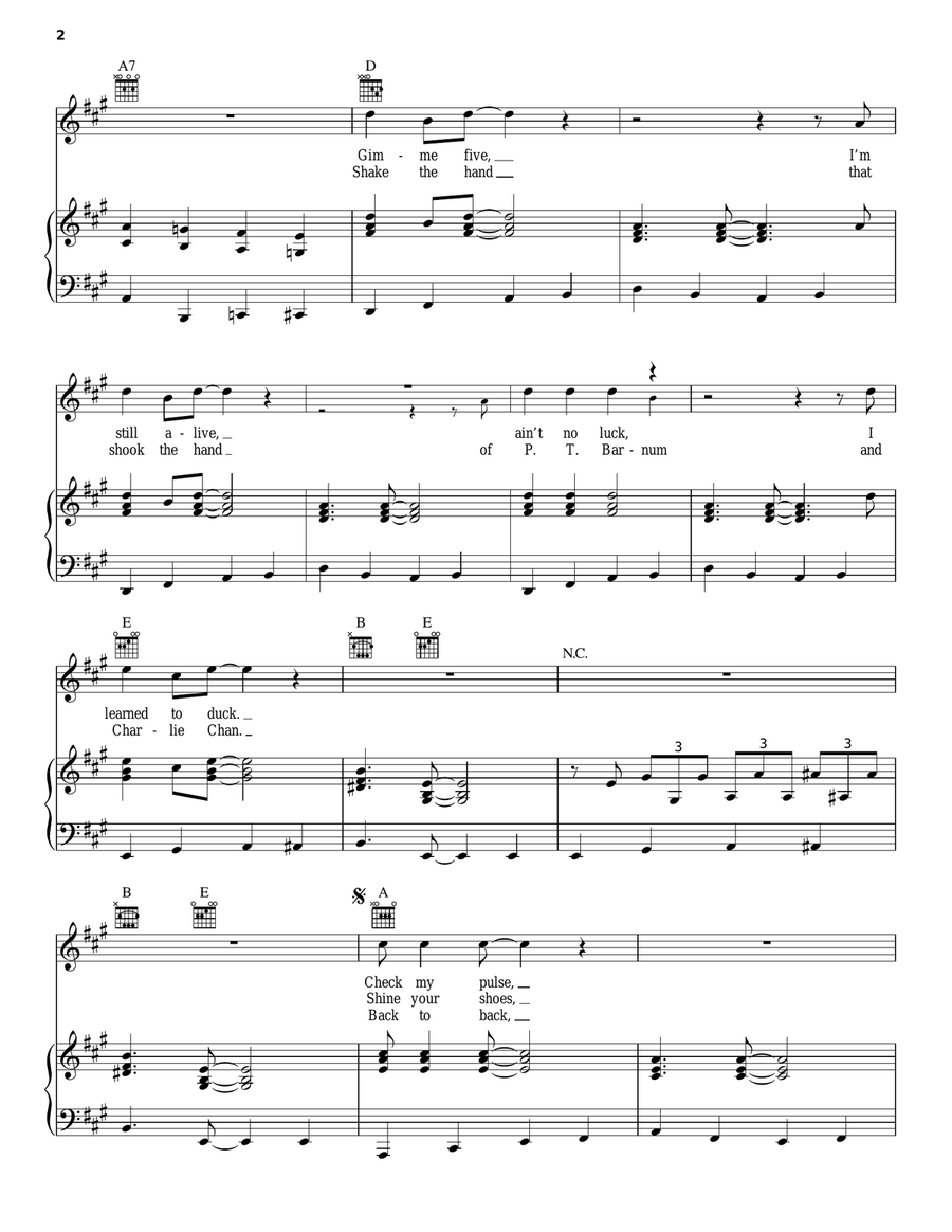 U.S. Blues U.S. Blues Piano, Vocal, Guitar scores gallery preview page 2