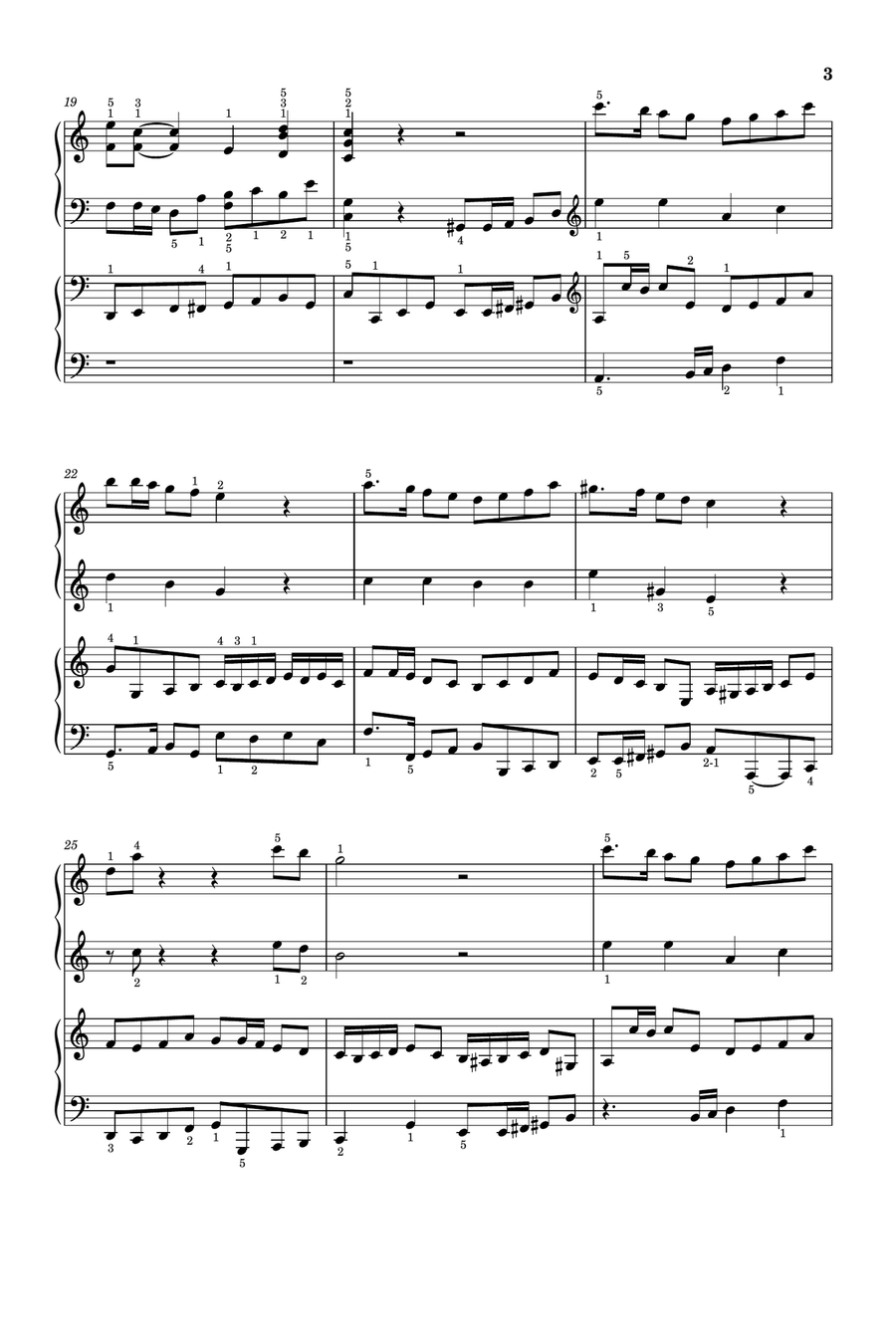 Fly Me To The Moon- Duet (Baroque version) Easy Piano scores gallery preview page 3
