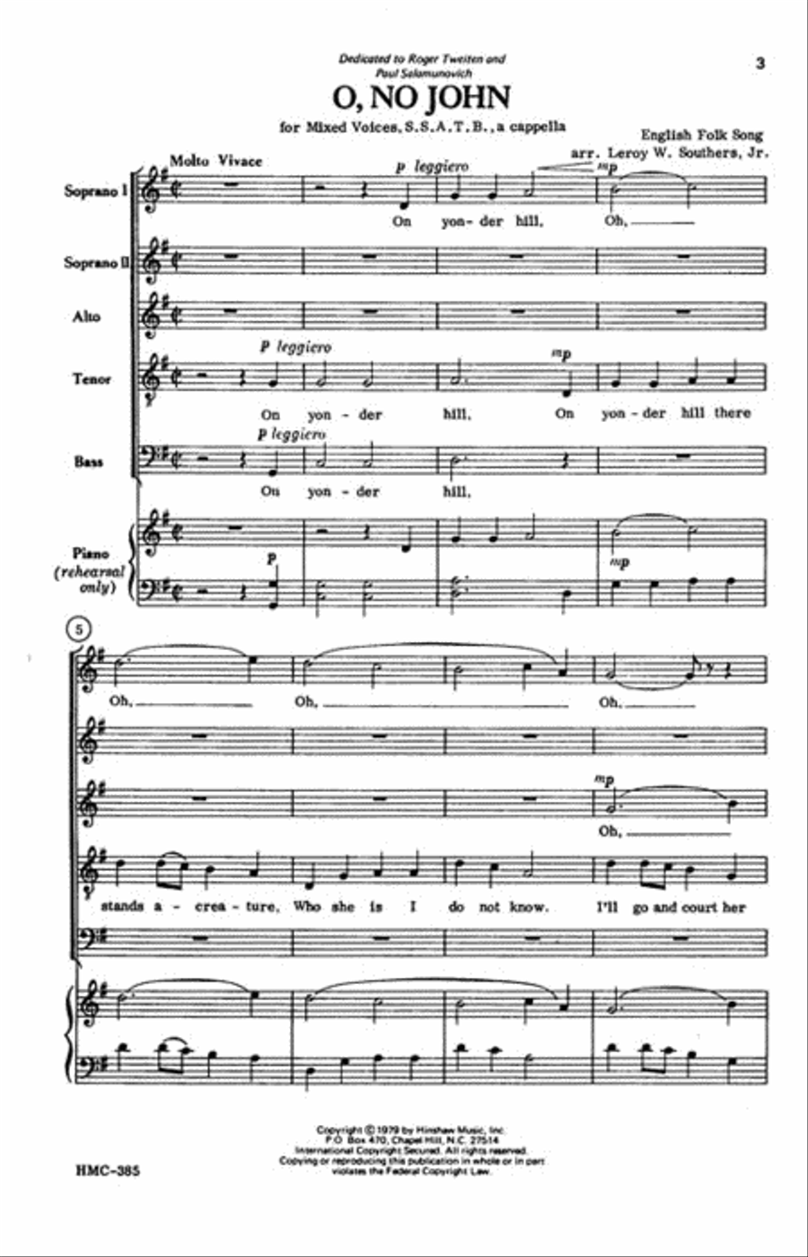 O, No John SSATB scores gallery preview page 2