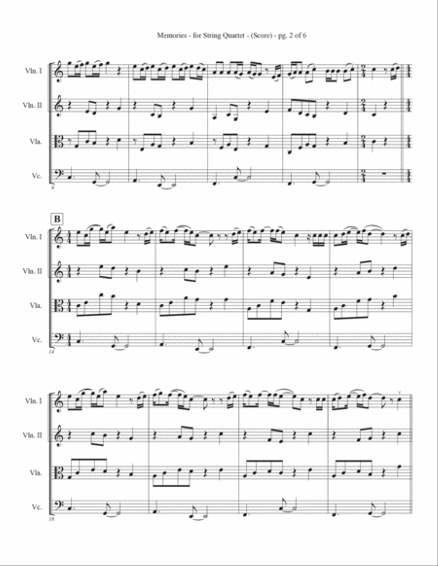 Memories String Quartet scores gallery preview page 3