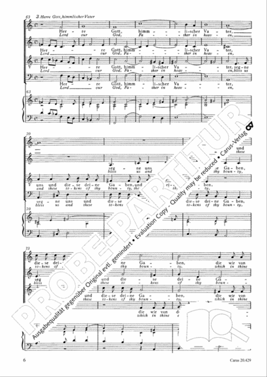 Das Benedicite vor dem Essen Score scores gallery preview page 11
