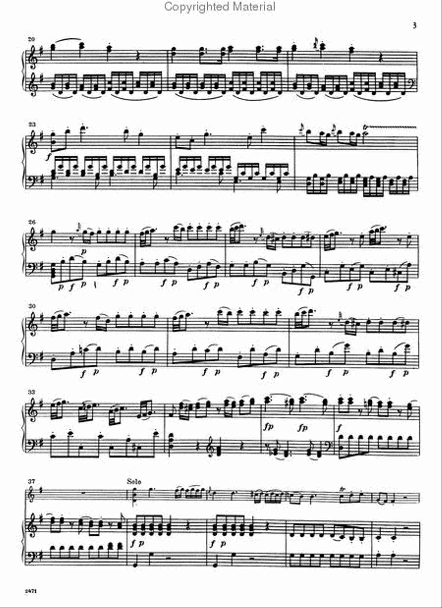 Concerto No. 3 in G major, K. 216 (with Cadenzas by Eugene Ysaye) Violin Solo scores gallery preview page 3