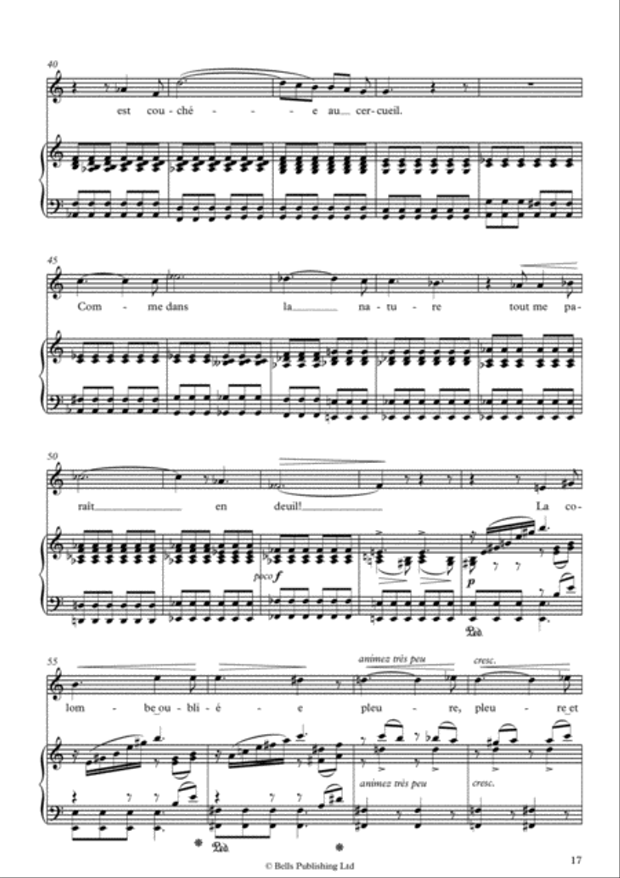 Sur les lagunes (Lamento), Op. 7 No. 3 (G minor) Voice Solo scores gallery preview page 3