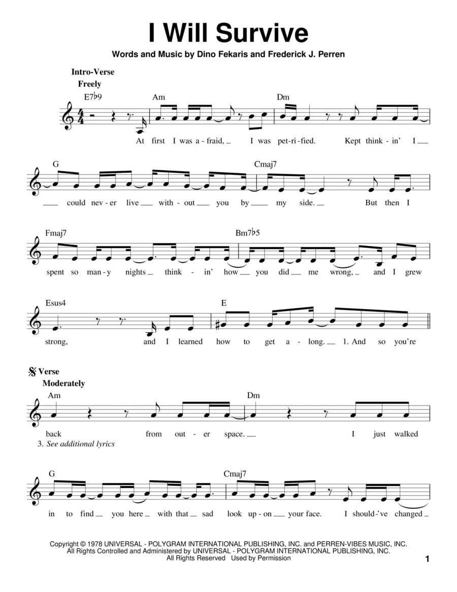 I Will Survive Voice scores gallery preview page 1