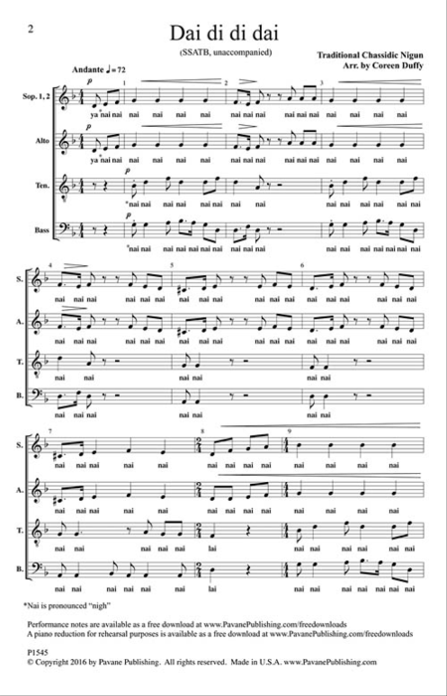 Dai Di Di Dai Dai Di Di Dai SSATB scores gallery preview page 2