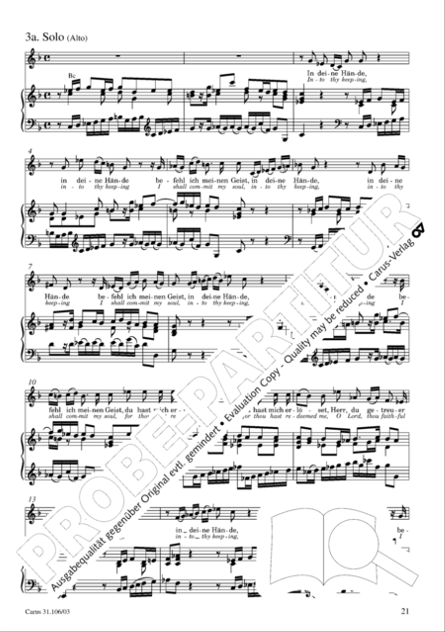 God's own time is the time appointed (Gottes Zeit ist die allerbeste Zeit) 4-Part scores gallery preview page 21