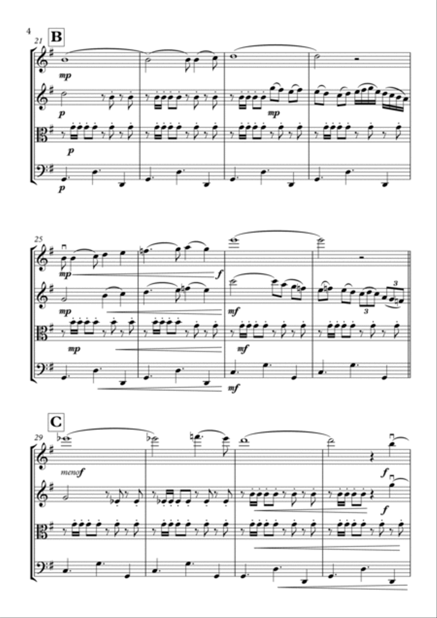 Spanish Eyes String Quartet scores gallery preview page 4