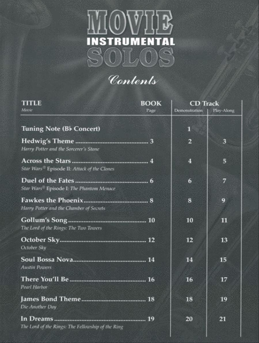 Movie Instrumental Solos - Clarinet (Book and CD) Clarinet Solo scores gallery preview page 2