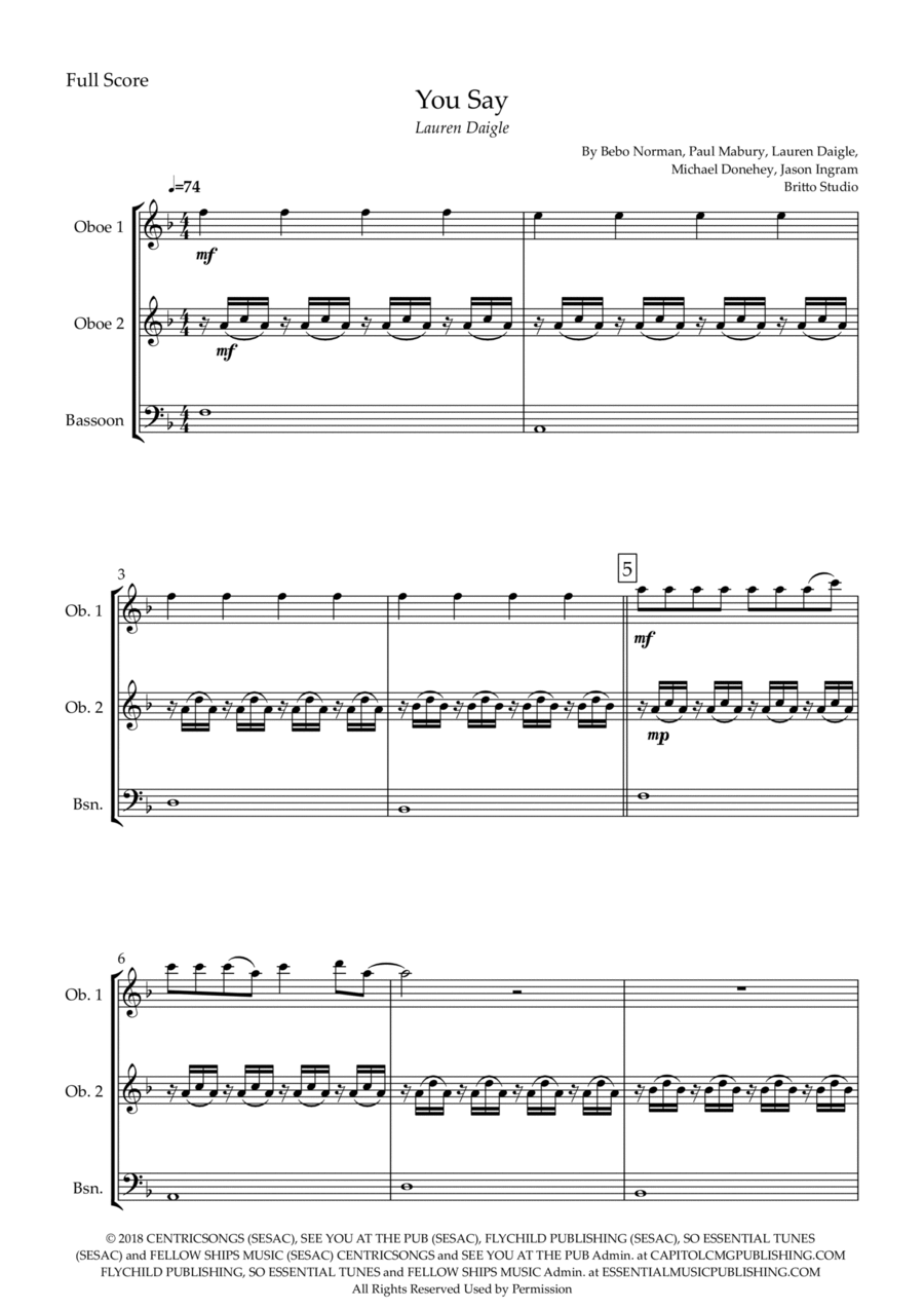 You Say Woodwind Trio scores gallery preview page 1
