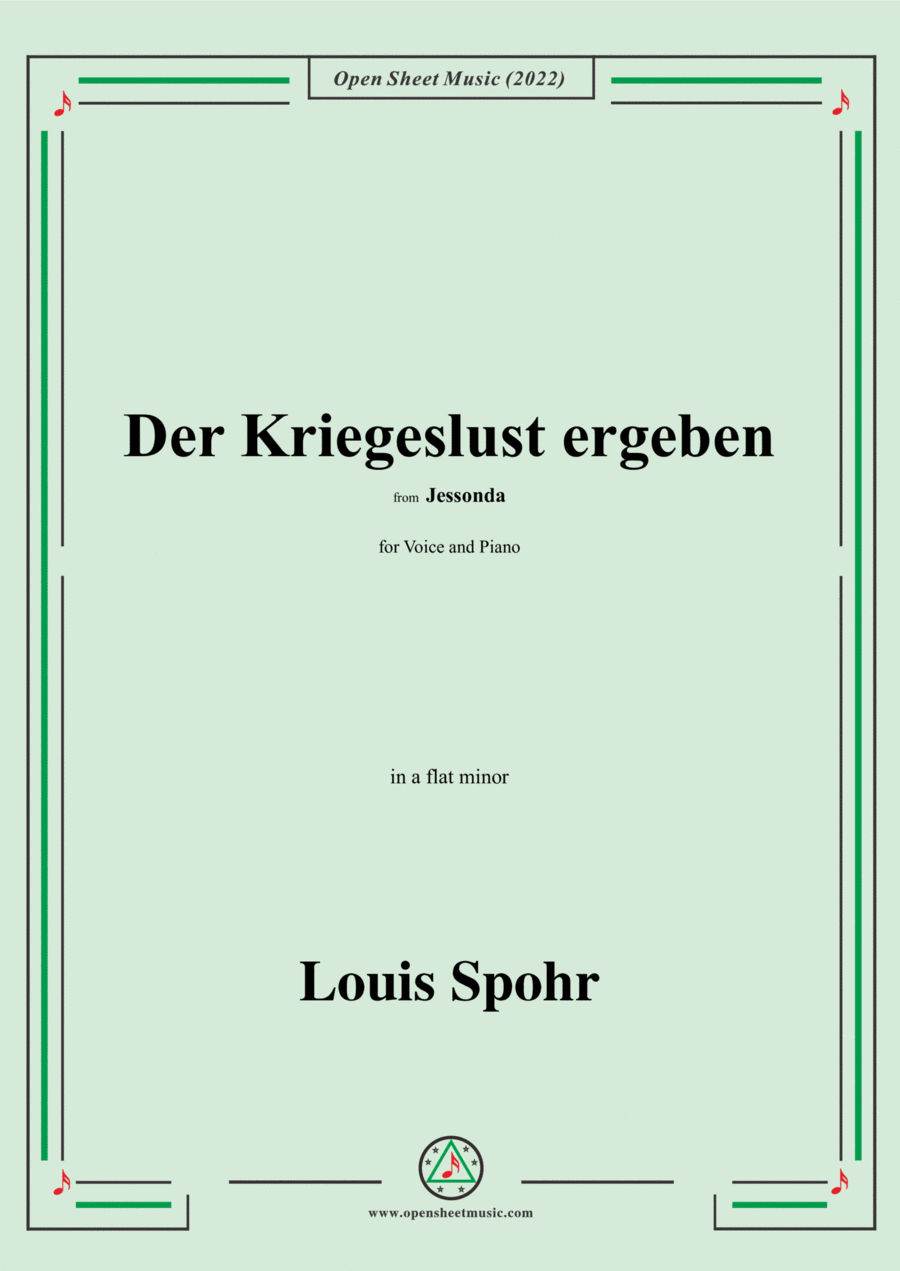 Spohr-Der Kriegeslust ergeben,in a flat minor Voice scores gallery preview page 1