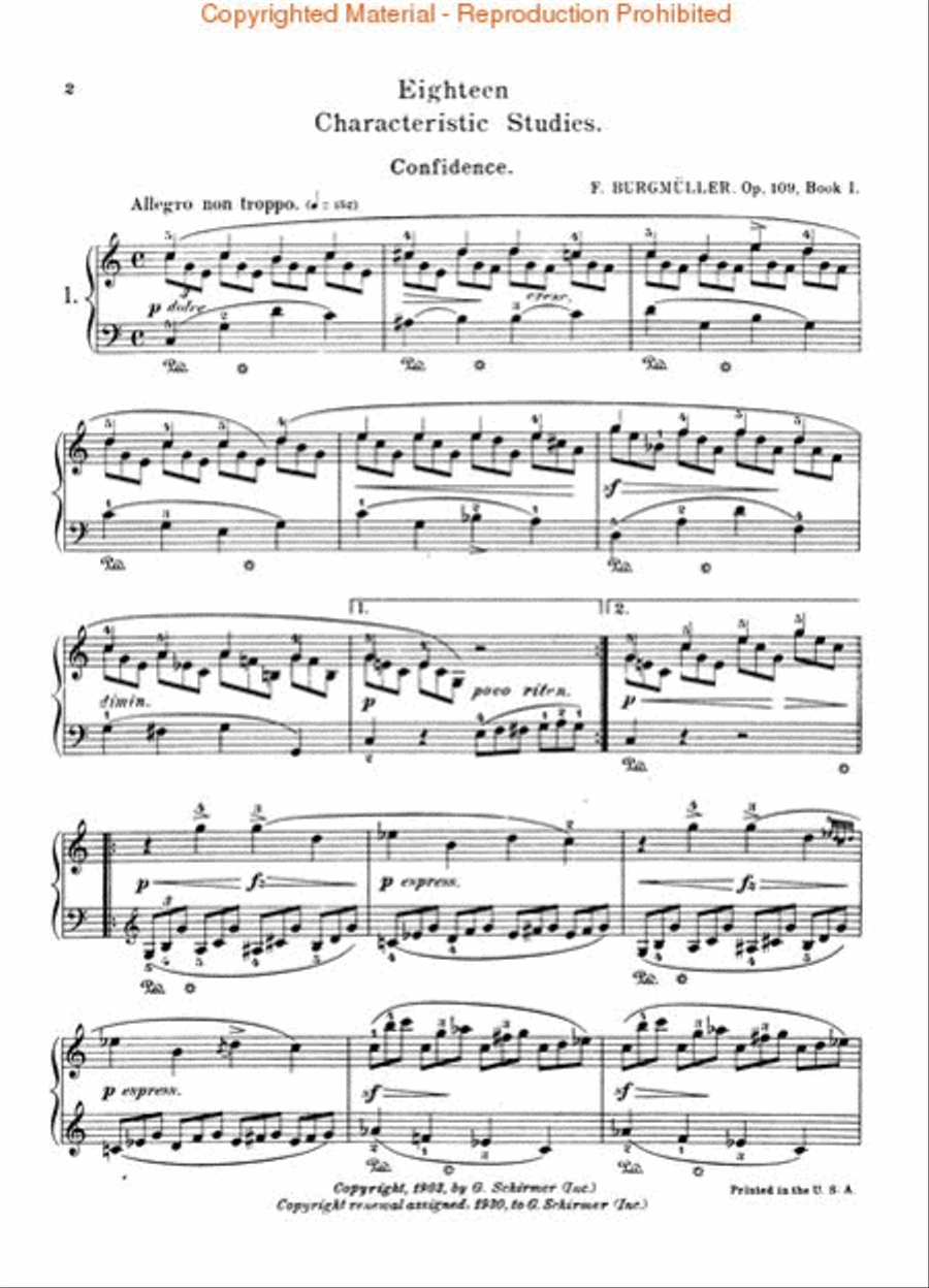 18 Characteristic Studies, Op. 109 Piano Method scores gallery preview page 2