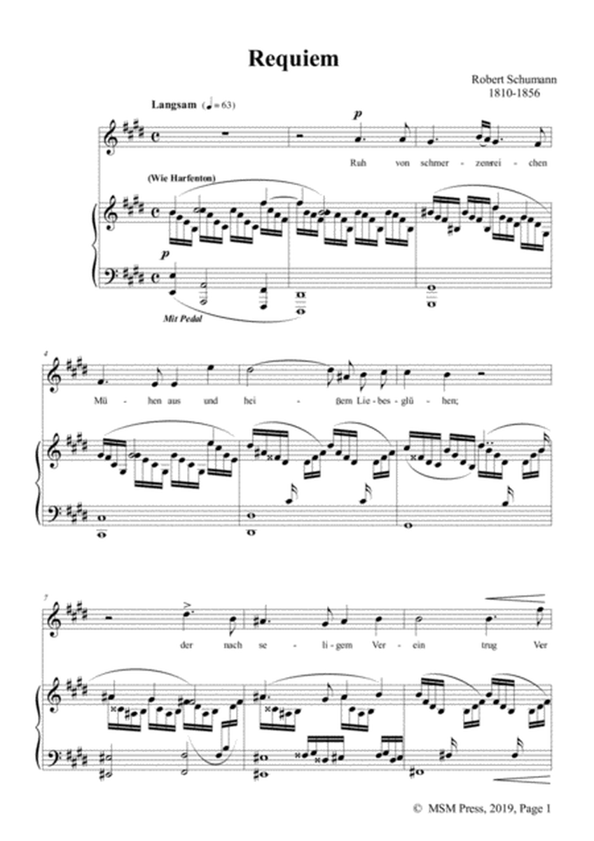 Schumann-Requiem,Op.90 No.7,in E Major,for Voice&Piano