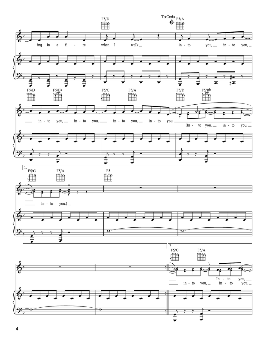 Fire Piano, Vocal, Guitar scores gallery preview page 4