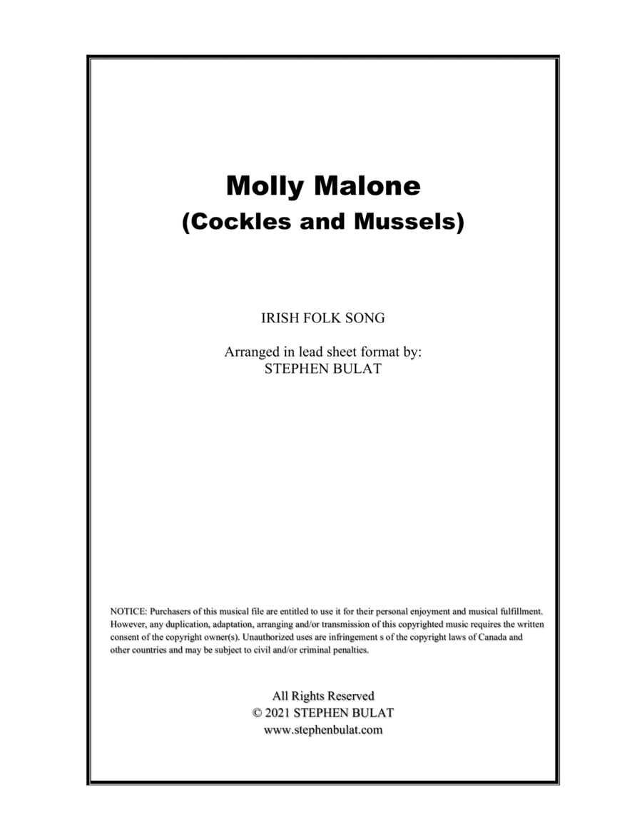 Molly Malone (Cockles and Mussels) - Lead sheet (key of Ab)