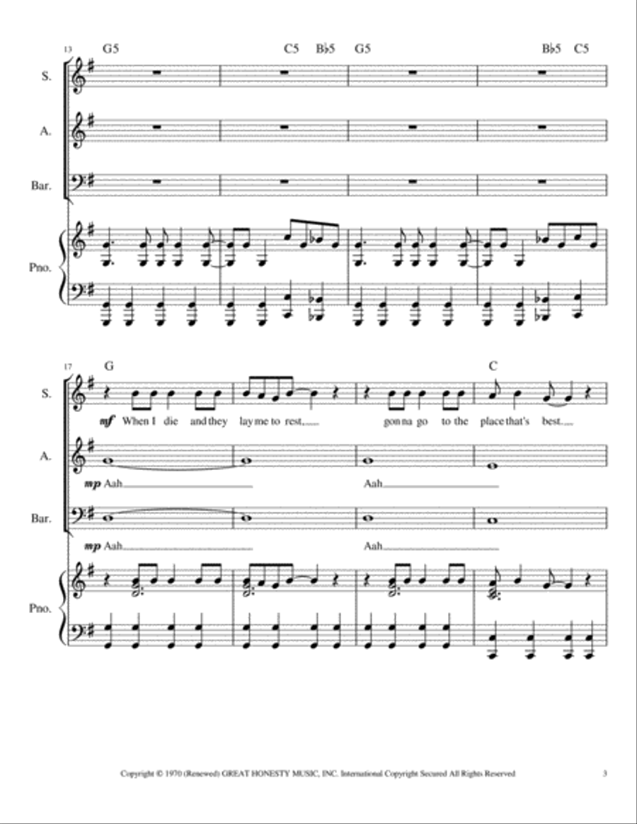 Spirit In The Sky 3-Part scores gallery preview page 4