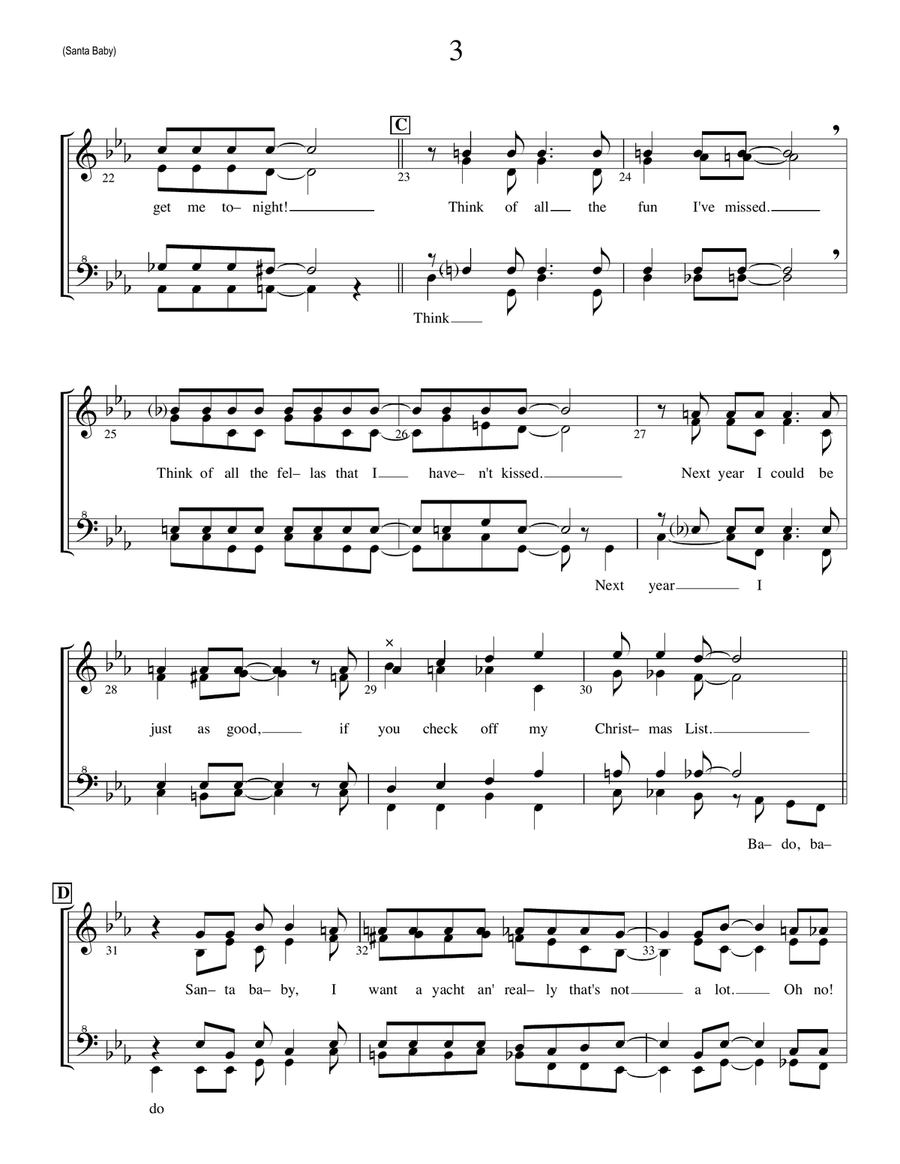Santa Baby SSAA scores gallery preview page 3