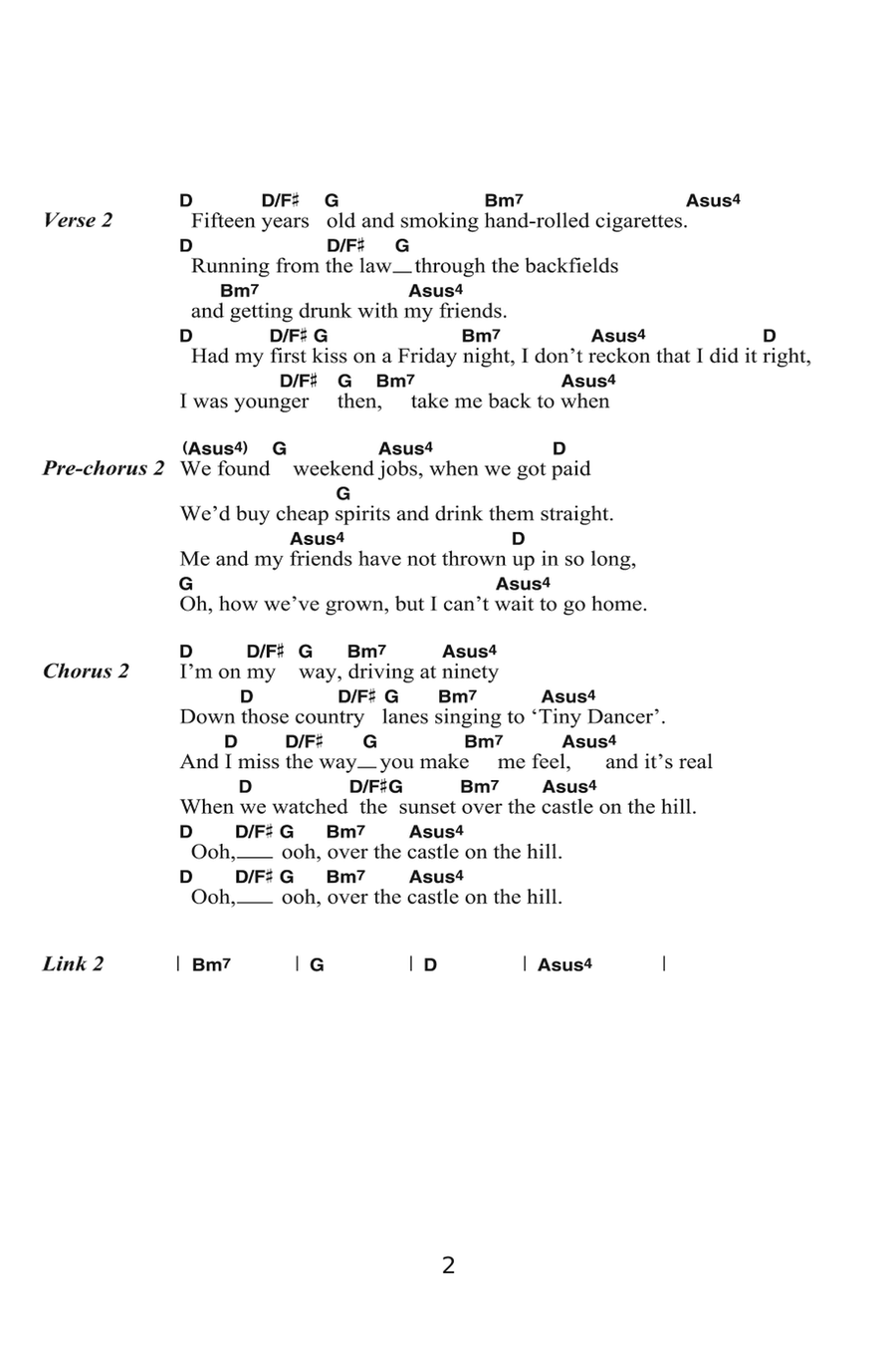 Castle On The Hill Acoustic Guitar scores gallery preview page 2